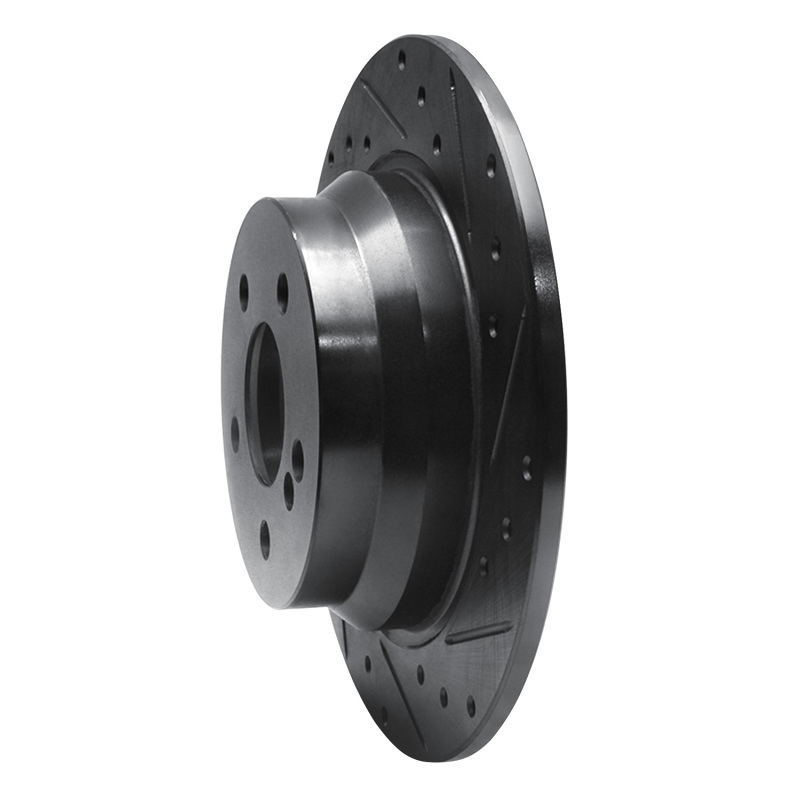 Mercedes-Benz E280 Brake Rotor (1) - Rear Right - R1 Concepts - Drilled & Slotted - Black - `03-`16
